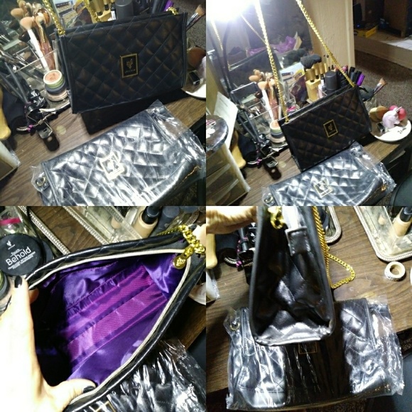 Leather Clutch with chain strap (removable) - Picture 1 of 5